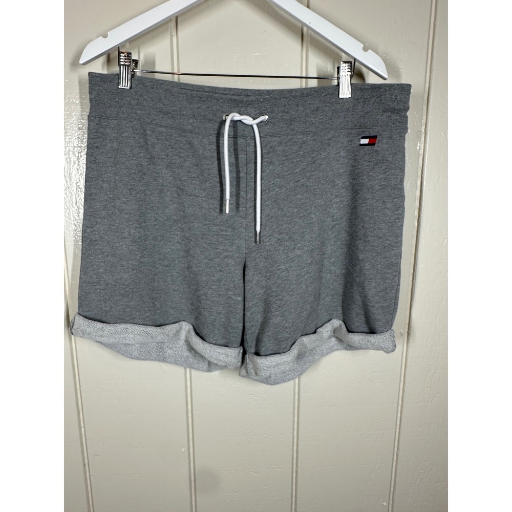 Tommy Hilfiger Shorts Mens XL Gray Sport Sweat Shorts French Terry Logo 7851